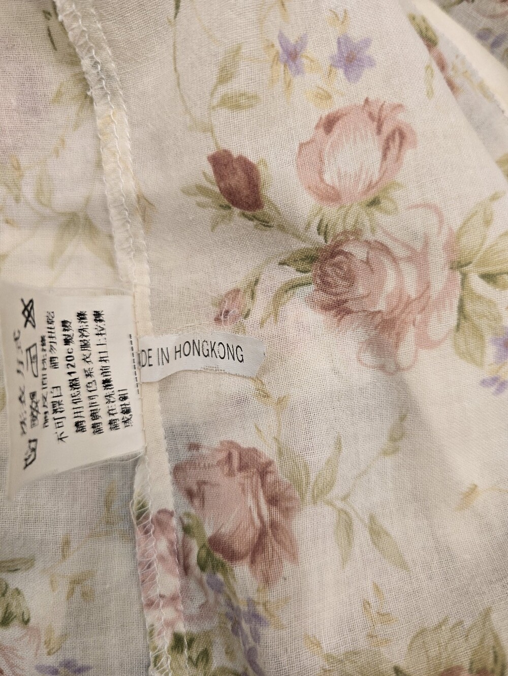 Vintage long-sleeve button-up shirt floral print Cotton XL - Picture 5 of 10